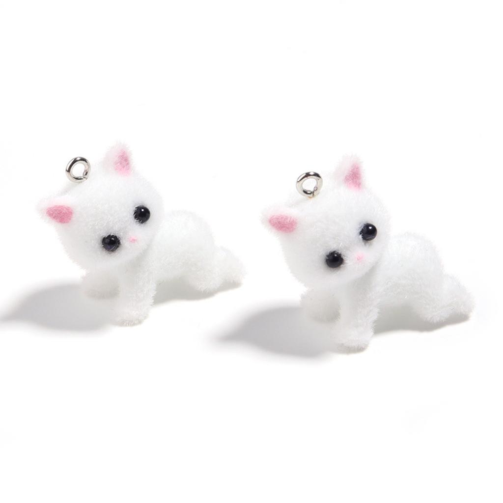 Смола Флокирование Симпатичный Трехмерный Кот Брелок Подвеска Автомобильный Брелок Подвеска Сумка Подвеска