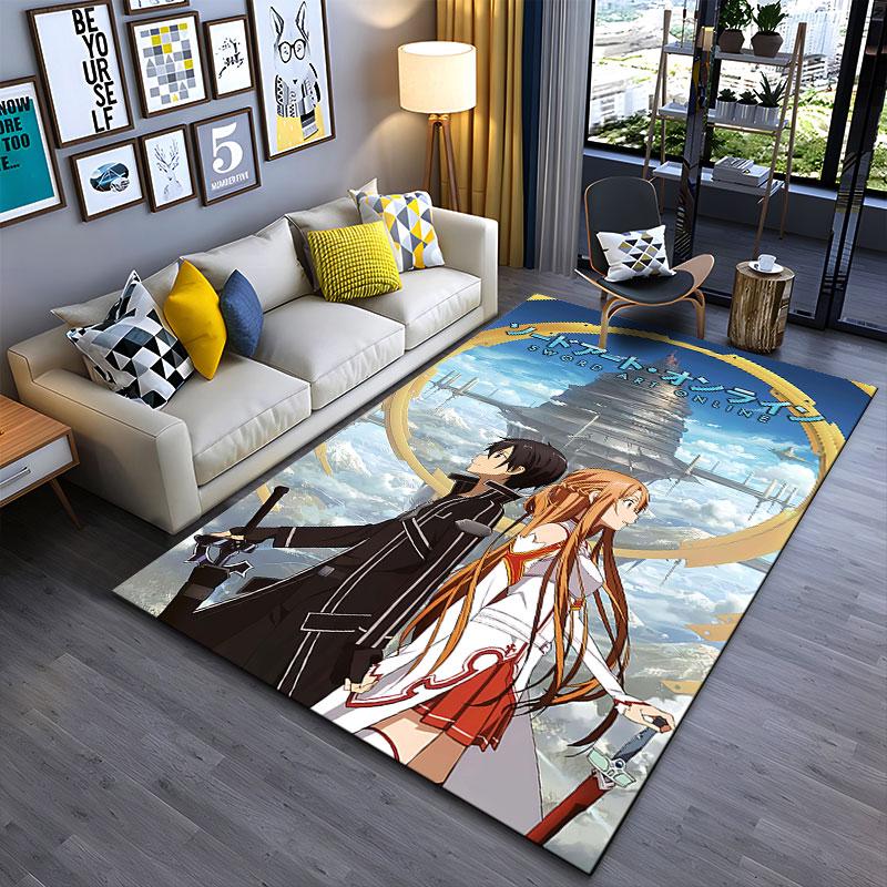 Sword Art Online Anime Carpet suitable as a non-slip mat for the living room or bedroom sofa