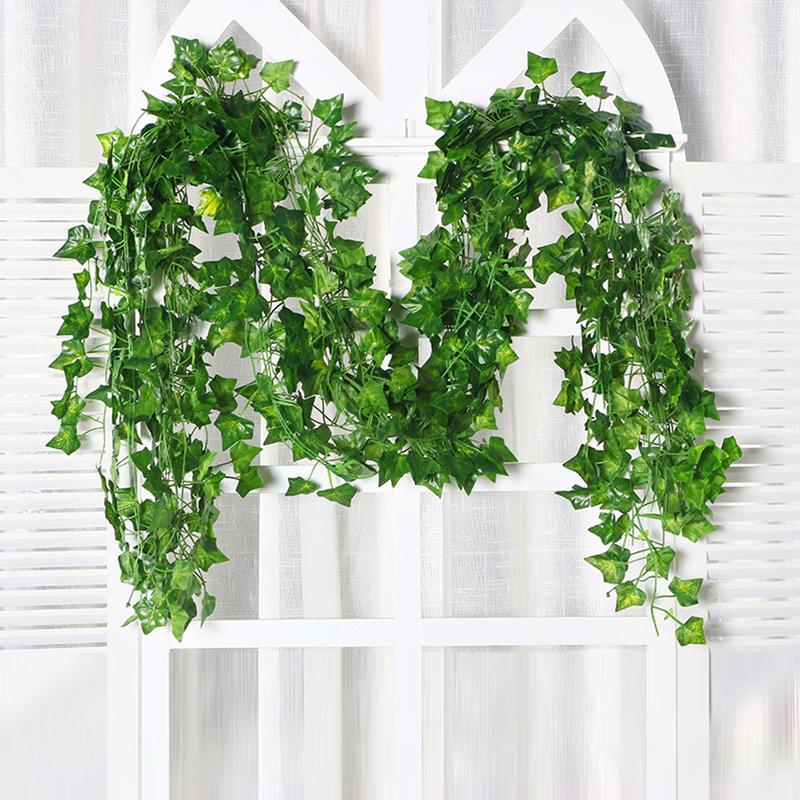Artificial Plant Creeper Silk Green Leaves Rattan for Home Decoration Background Wall Fake Plants Houseplant Wedding Arch Decor