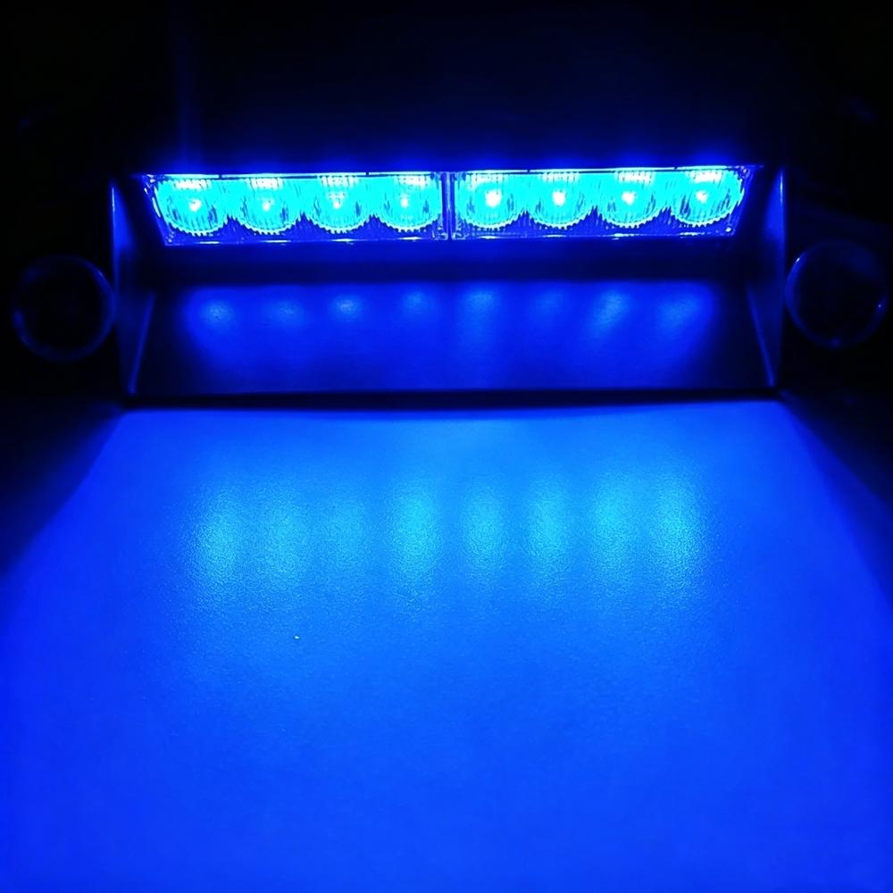 Red Blue 8 LED Strobe Light For Car 12V LED Emergency Signal Light Auto Truck Flashing Windshield Flash Lighting Cup Holders 5