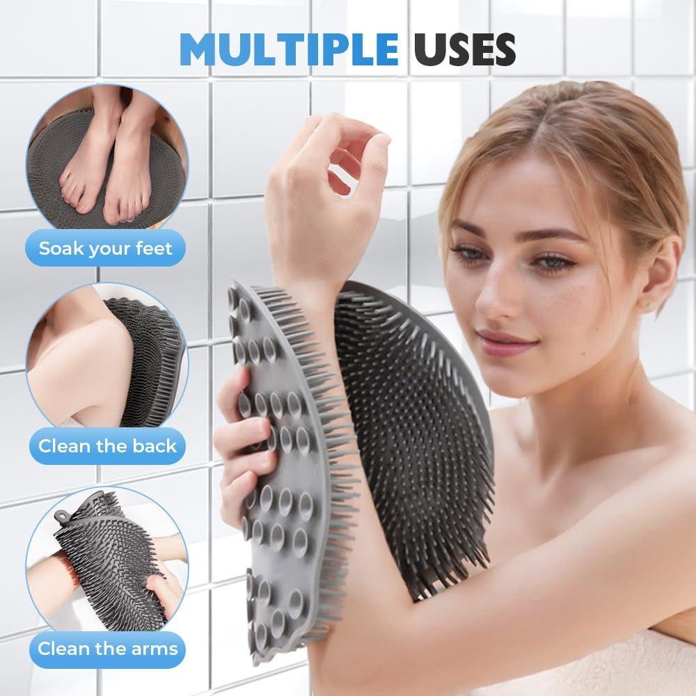 Exfoliation Silicone Foot Cleaning Massage Mat Non Slip Foot Scrubber Pad  for Daily Bath Use