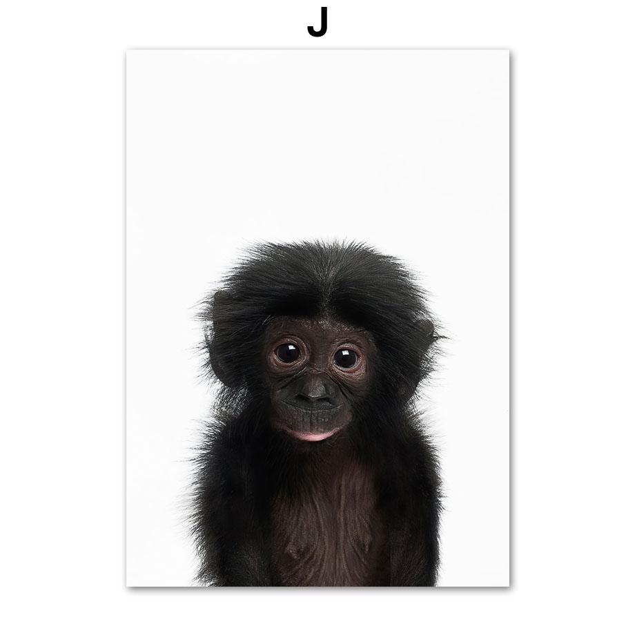 Слон, Лев, Медведь, Жираф, Панда, Тигр, Енот, настенная живопись, холст, картина с детенышем, постер для детей, декор для детской комнаты для мальчиков и девочек