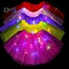 LED Light-Up Women Mesh Skirt Elastic Waist Illuminated Skirt Stage Show Colorful Gauze Skirt Multi Layer Full Mesh Skirt