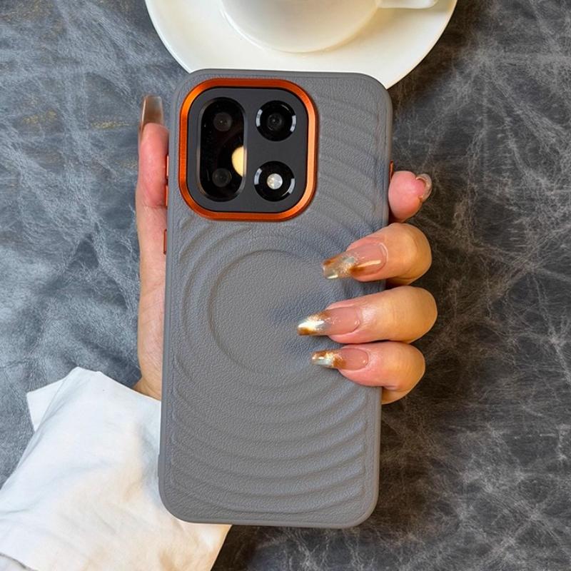 Business Minimalist Ripple Magnetic Lychee Leather Case for Oneplus 15 13T 13S 13R Ace 6 5 Pro Wireless Charging Anti-drop Cover