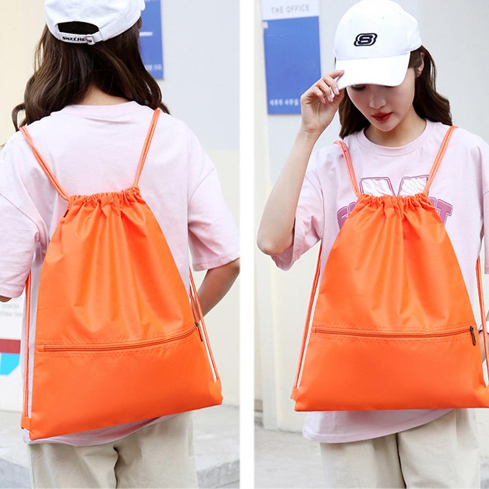 Легкий фитнес-рюкзак водонепроницаемый Оксфордский баскетбольный мешок простой карман на шнурке для отдыха на открытом воздухе