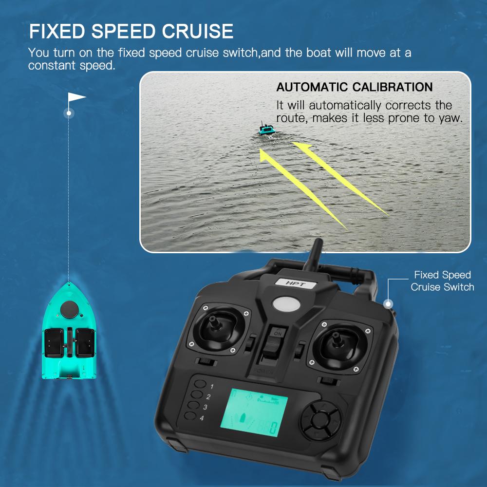Wireless GPS Fishing Bait Boat with 3 Bait Containers Remo Control Bait Boat with 16-points GPS