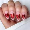 24 Pieces Valentine's Day Nude Red Love Bronzing Wearing Nail Fake Nail Almond Nail Nail Piece Removable Nail Piece