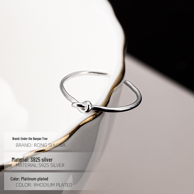 Кольцо Banyan Tree S925 Silver Knotted Open Ring для женщин - Модный и элегантный дизайн