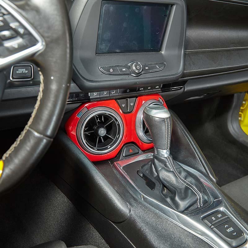 Центральное управление кондиционером, декоративная панель, защитная наклейка для Chevy Camaro 2016 Up, автомобильные аксессуары из АБС-пластика, желтый