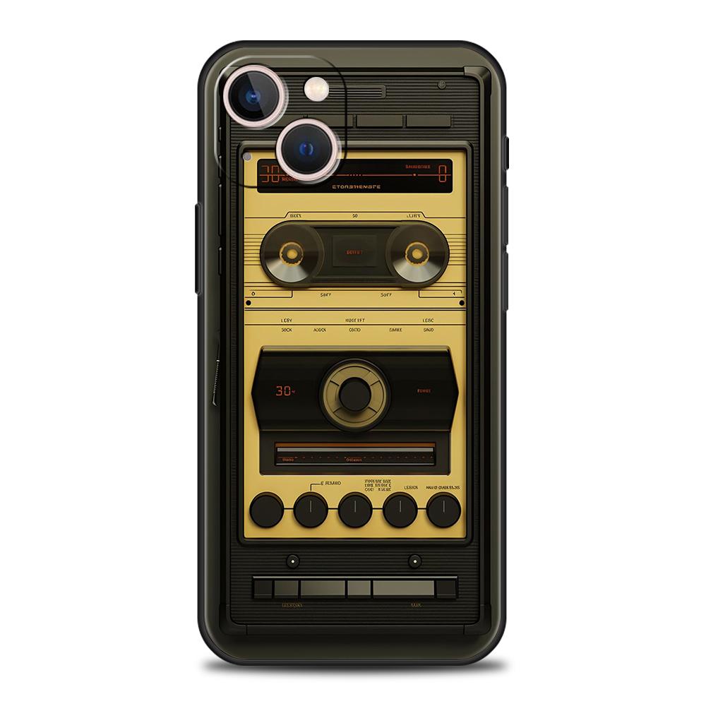 Retro Recording Device Printed Phone Case Cover for iPhone 16 15 14 13 12 Pro Max 11 Pro Max 7 8 Plus XS XR Soft TPU Shell Capas