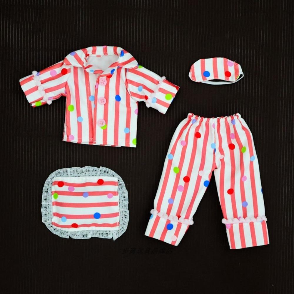 Striped Doll Sleep Clothes Casual Wear BJD Doll Clothes 30cm Doll Pajamas Gift for Girls