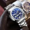 Stainless Steel Watches for Mens Creative Fashion Luminous Dial with Chronograph Clock Male Casual Quartz Wristwatches