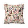 Italian Greyhound Dog Floral Cushion Cover Polyester Sighthound Whippet Dog Pillow Sofa Car Square Pillowcase Home Decorative