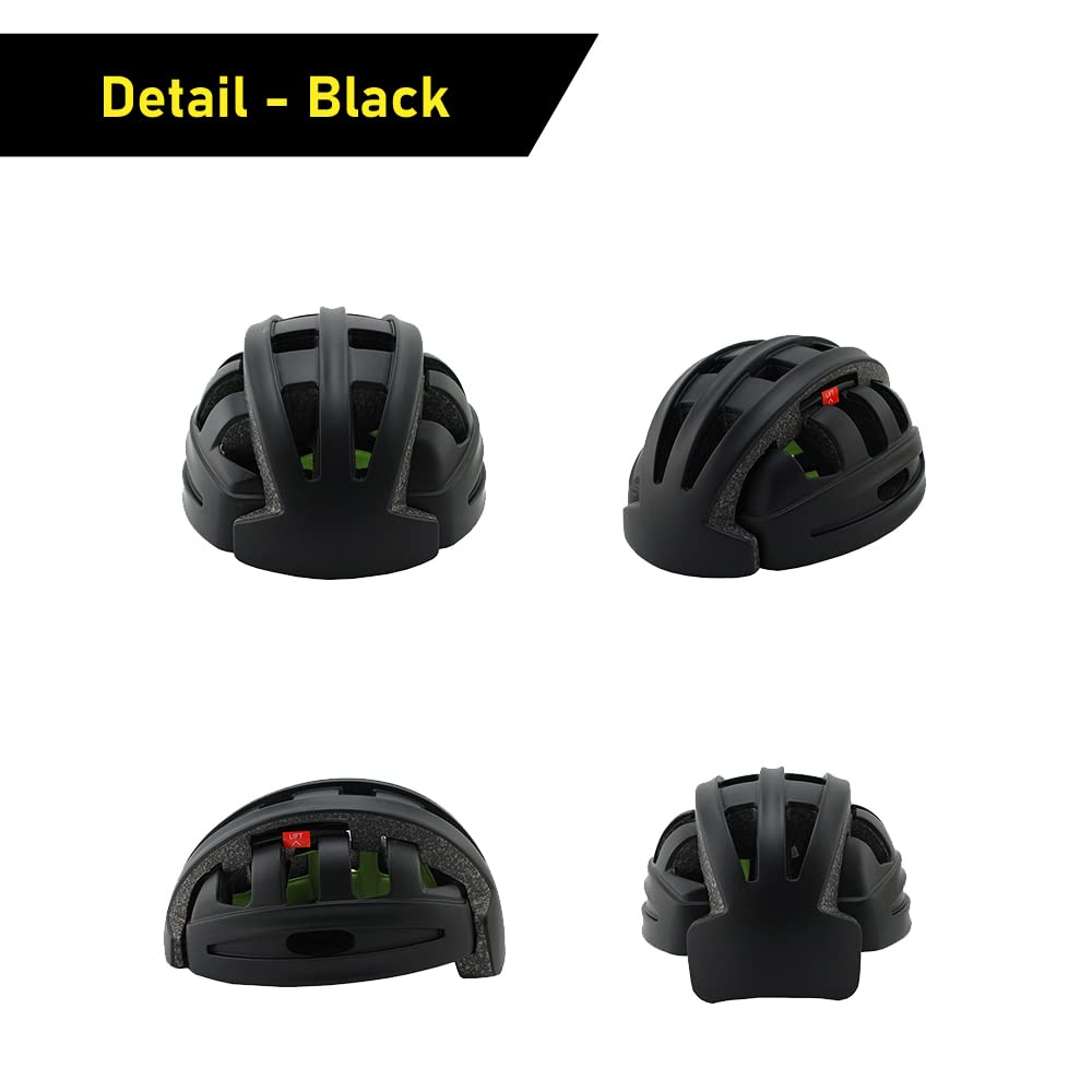 Складной шлем Bringer для велосипеда, скейтборда, с магнитной застежкой, черный [сертифицировано SGS]