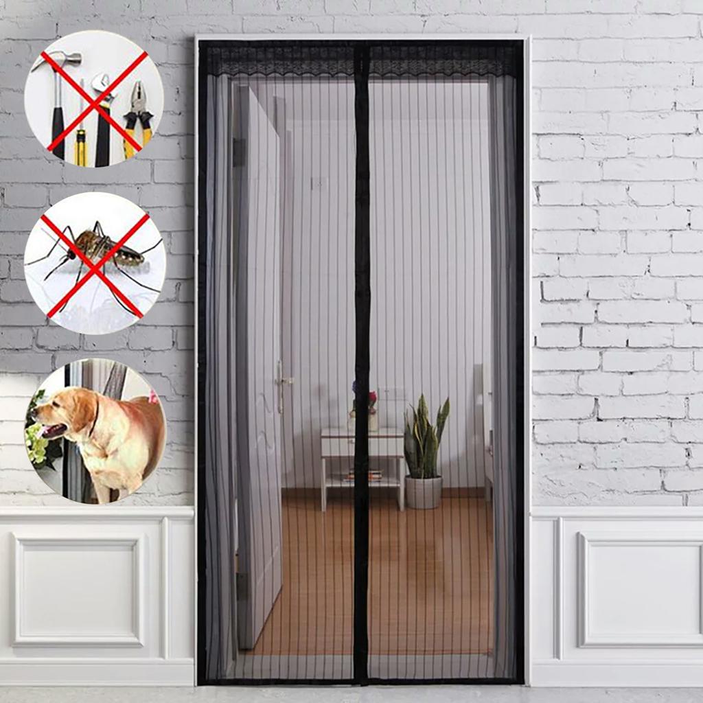 HOT Velcro Magnetic Screen Door Net Anti Insect Mesh Fly Screen Mosquito Protection Net Magnet Curtains for Doors Windows Screen