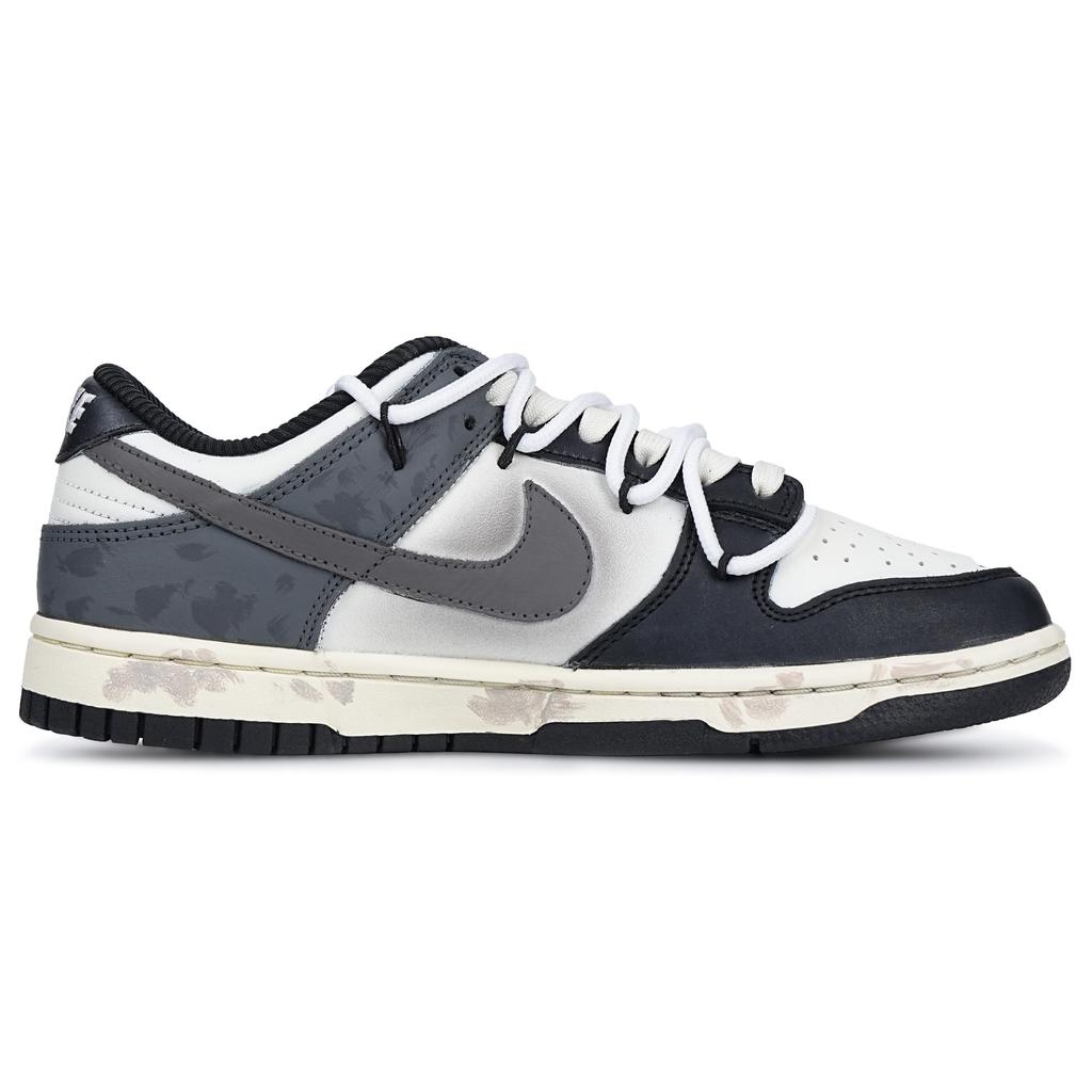 Nike Кроссовки Dunk Противоскользящие Амортизирующие Износостойкие Низкие Скейтборд Обувь Женская Черный Белый Серый FQ8899-100(Команда237-)
