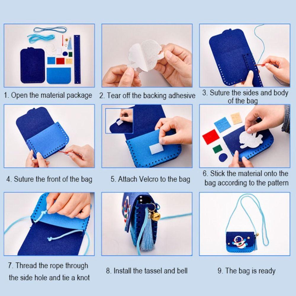 Мультяшная ручная работа Сумка Ремесла Искусство DIY Сумка-тоут Подарок Сумка через плечо