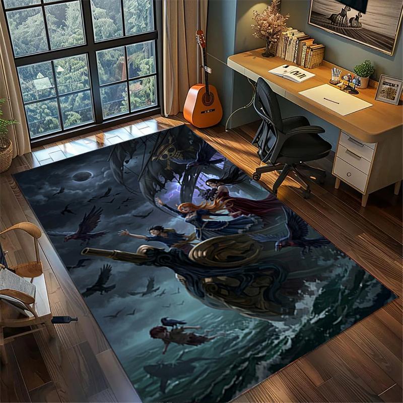 "ONE PIECE" Soft Large Area Rug Non Slip Washable Floor Mat Gamer Bedroom Home Decor kwq49