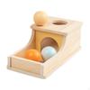 Wooden Object Permanence Box with Tray Three Balls Ball Drop Toys for Babies Kids Toddlers 6-12