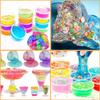 Jecimco Slime Kit Crystal Clay DIY Clay Set Игрушечные глиняные игрушки Инструменты ручной работы Аквариумные бусины Фруктовые дольки Цветная пена Конфетти Содержит 71 штуку Пушистый