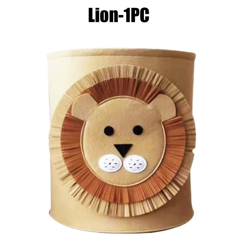 Adorable Cartoon Animal Felt Storage Bin Kids Toy Organizer Large Capacity Laundry Basket for Room Cloth Organizing Baskets