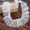 2Meters/lot 6cm Wide White Pleated Butterfly Yarn Nail Bead Lace Lolita Clothing Accessories Decorative Material DIY Collar Lace