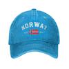 Vintage Norway Est. 1814 Norwegian Flag Baseball Cap for Men Women Distressed Denim Headwear  Outdoor Summer Hats Cap