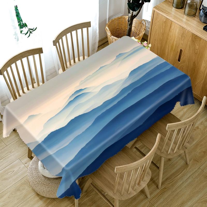 Thicken Cotton Tablecloth Wheat Landscape Under The Sun Pattern Rectangular Round Table Cloth For Wedding Picnic Party