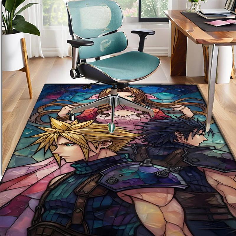 Final Fantasy Pattern Rug, Indoor/Outdoor Mat, for Picnic, Gameroom, Bedroom, Office, Living Room, Home Decor Carpet, Birthday Gift