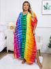 Classy Colorful Women's Bohemian Robe Long Dress Outfit Fresh Dress Lounge Around Relaxed House Dress Beach Wear Wrap Q1546