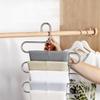 5pcs Stainless Steel Pants Rack Five-Layer Trouser Rack Multi-Layer Hanger  Wardrobe Organization