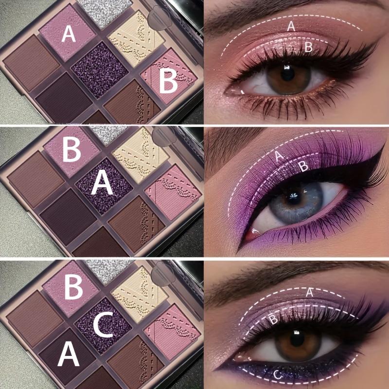 Палитра теней для век Purple Smokey Eye Shadow Palette из 9 цветов, высокопигментированные матовые и мерцающие тени для век, водостойкая, для создания потрясающего образа
