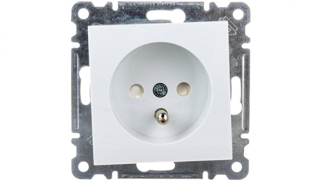 Lumina Single Socket With/With 16A Contact Shutters White Wl1040