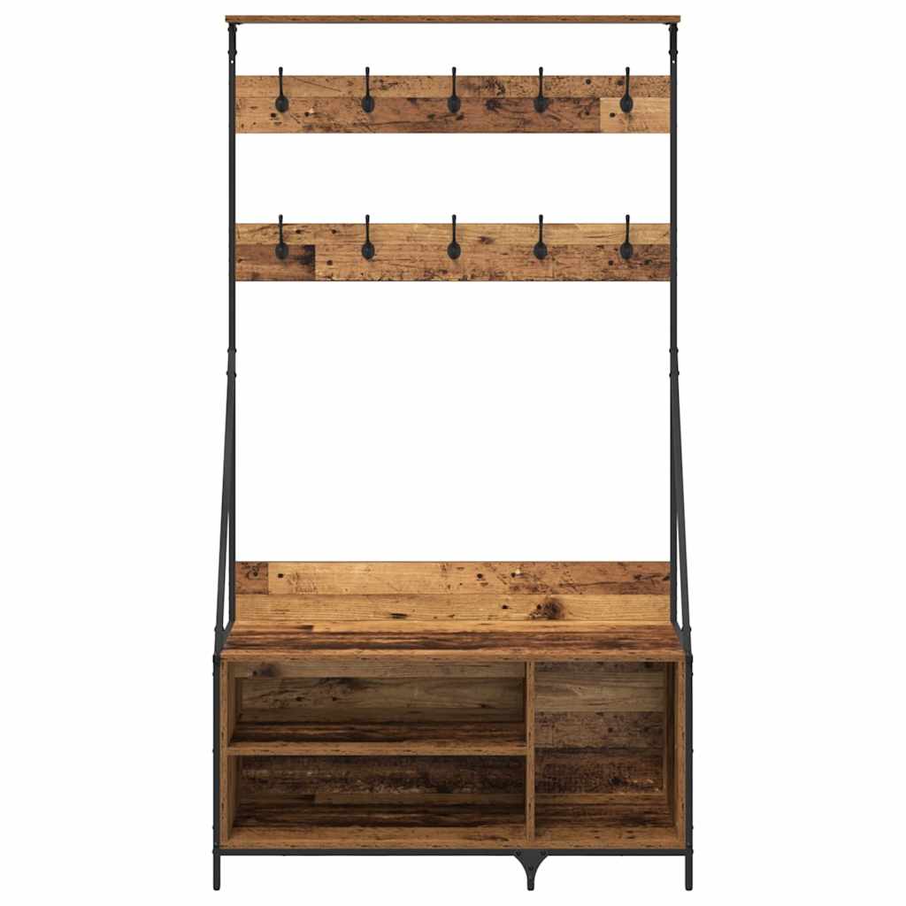 Clothes Stand with Vintage Wood Finish 100 x 41 x 184 cm Engineered Wood