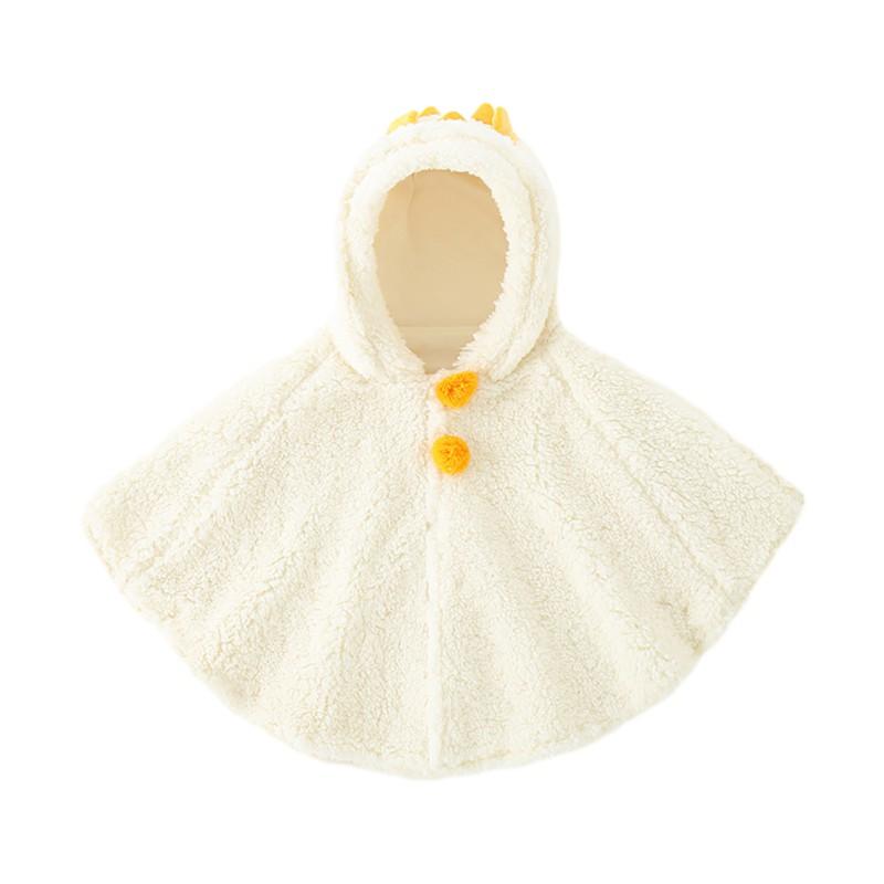 Kids Cape Baby Boys and Girls Hooded Cloak Solid Color Warm Children's Shawl Coat