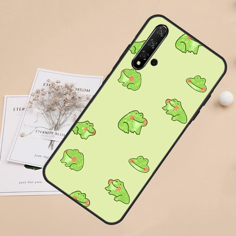Милая Зеленая Лягушка Для Huawei Nova Y91 Y61 Y60 Y70 Y72 Y73 Y90 9 10 SE 7i 8i 11i 12i P30 P40 Lite P60 Pro Чехол