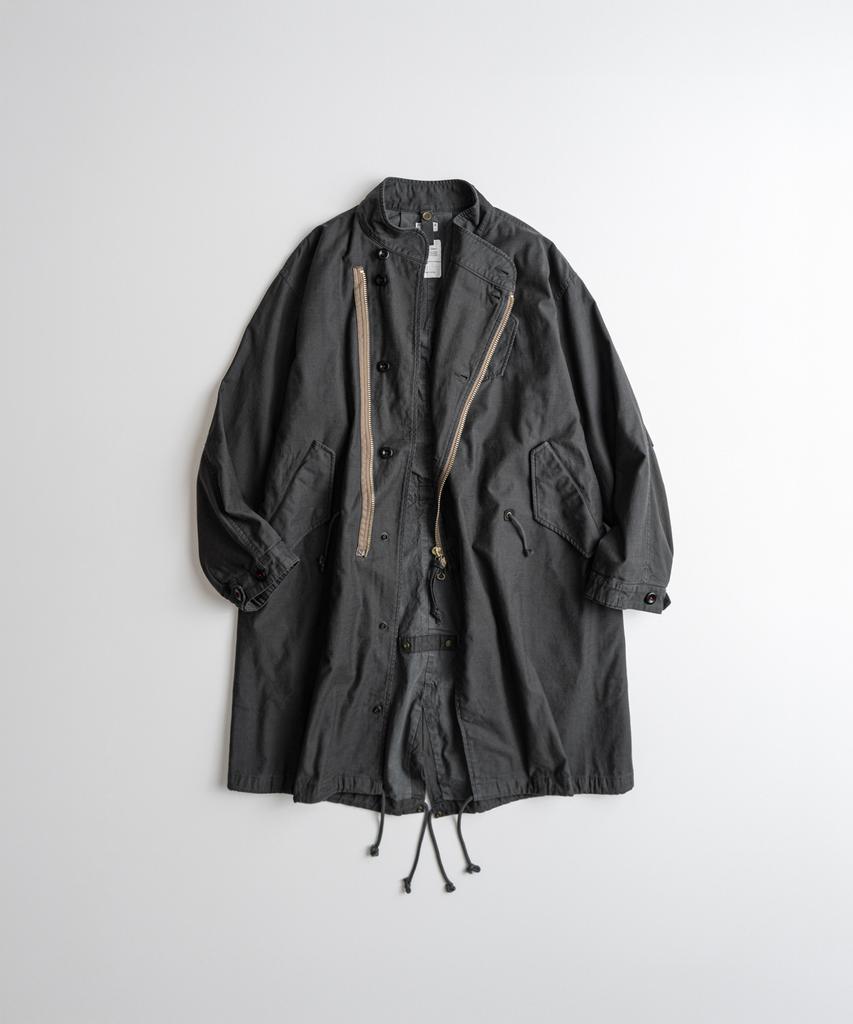 BEHEAVYER Dyed Motorcycle Field Coat Graphite