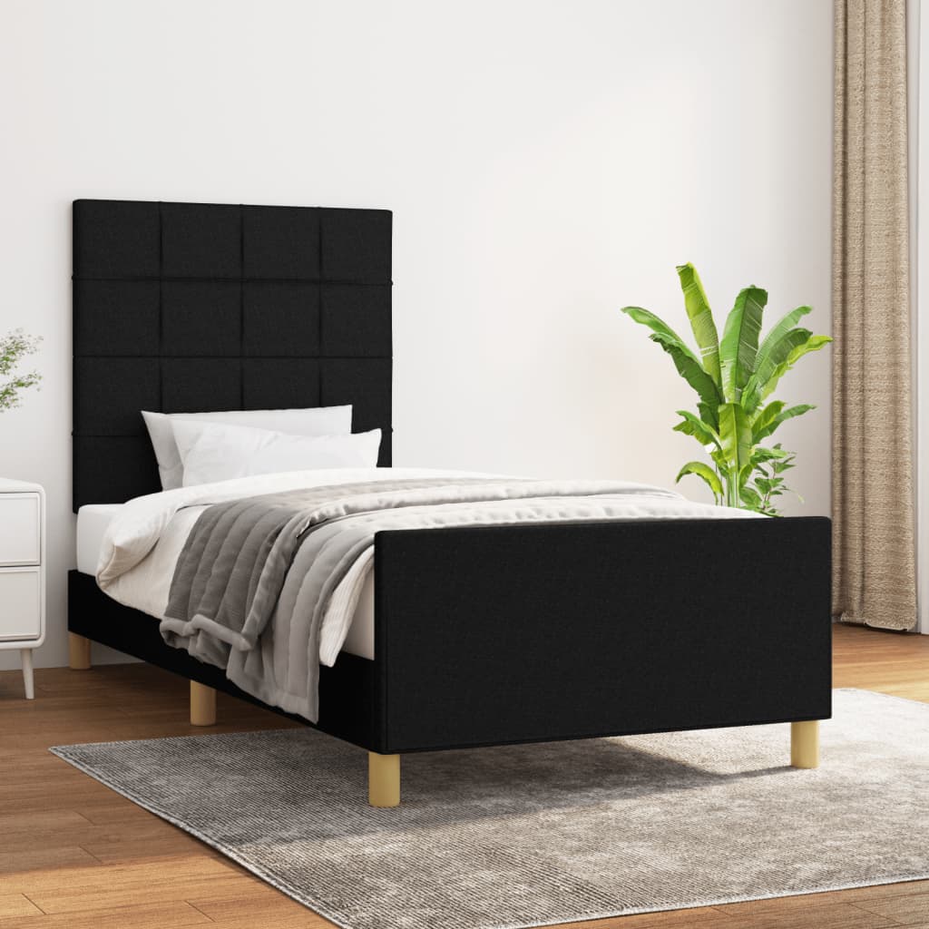 Vidaxl Rama Łóżka Bez Materaca Czarna 80X200 Cm Tkanina