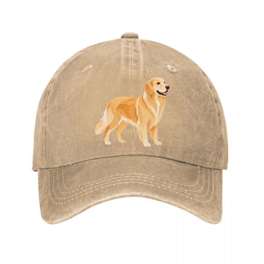 Elegant Golden Retriever Paper Cut P New Vintage Washed Cotton Baseball Cap Sun Hats