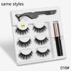 3 Pairs Eye Makeup Magnet Lashes Magnetic False Eyelashes Liqiud Eyeliner Beauty Kit Mink Eyelash