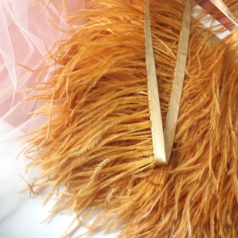Decorative Feather Cloth Strip 10-15Cm Ostrich Hair Cloth Edge Dress Cuffs Latin Dance Skirt Diy Clothing Accessories