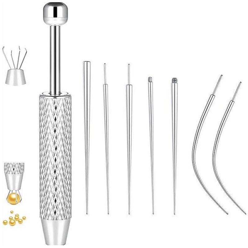 Stainless Steel Titanium Curved Piercing Taper Tool Earring Applicator Professional Puncture Straight/Curved Pole Earring Tool