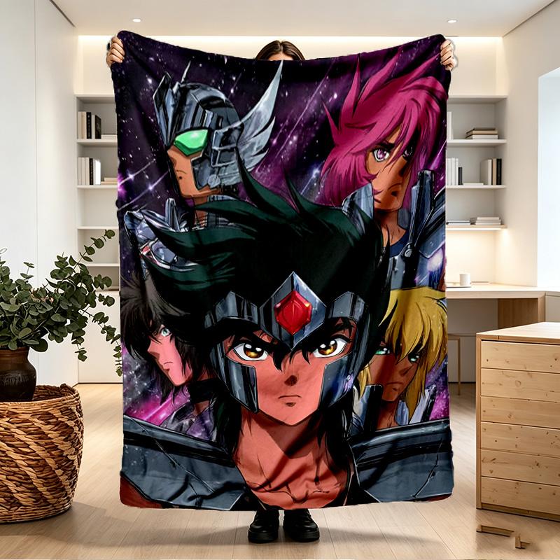 Saint Seiya Print Blanket - Soft & Comfortable, for Bedroom, Travel, Sofa, Home Decoration - Birthday Christmas Gift for Friend