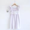 Summer New Women's Nightgown Vest 100% Cotton Large Size Loose Plaid Dress with Breast Pads