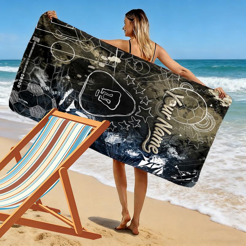 Name Custom Pumas Fc Print Beach Towel, Large Soft Quick Dry Towel for Beach Camping Swimming
