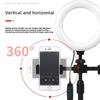 Dual Phone Position Fill Light Phone Holder Stable Base LED Circular Light  Video