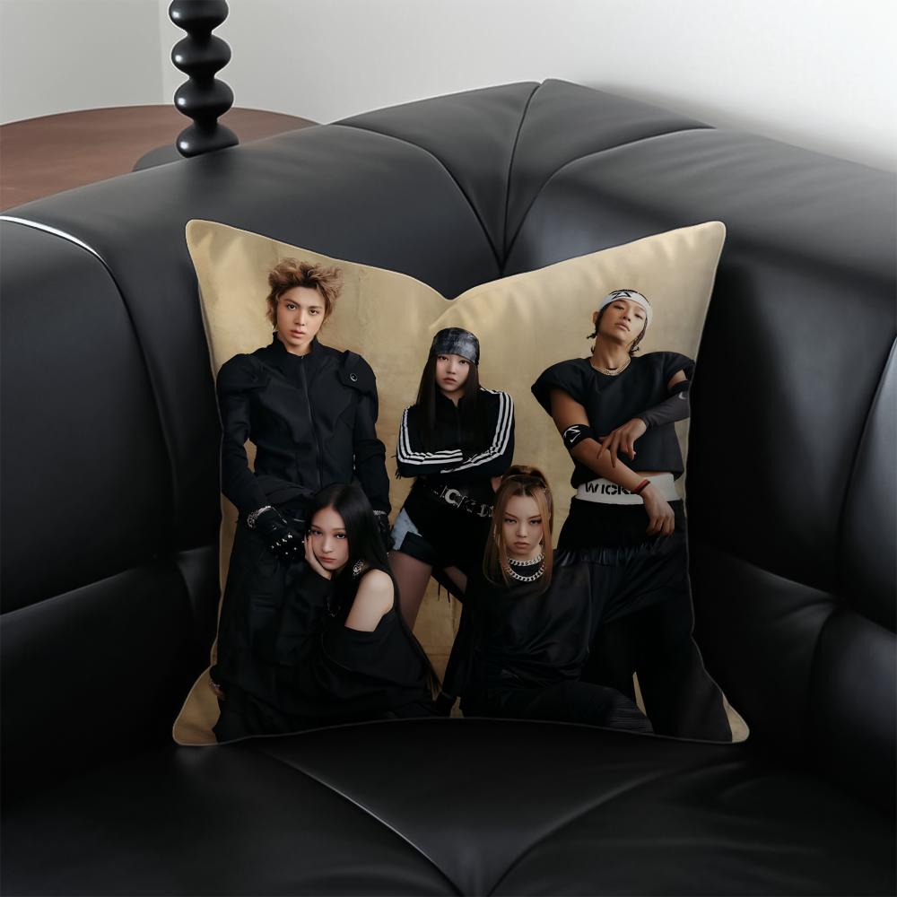 BoyGroup Kpop AALLDAY PPROJECT Cushion Cover Pillow Case Antidustmite Invisible zipper silky plush cushion