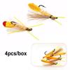 Bimoo 4PCS #10 Yellow Hopper Madam & #4 Black Hopper Fly Fishing Dry Flies Floating Foam Fishing Lures for Trout Bass Pearch