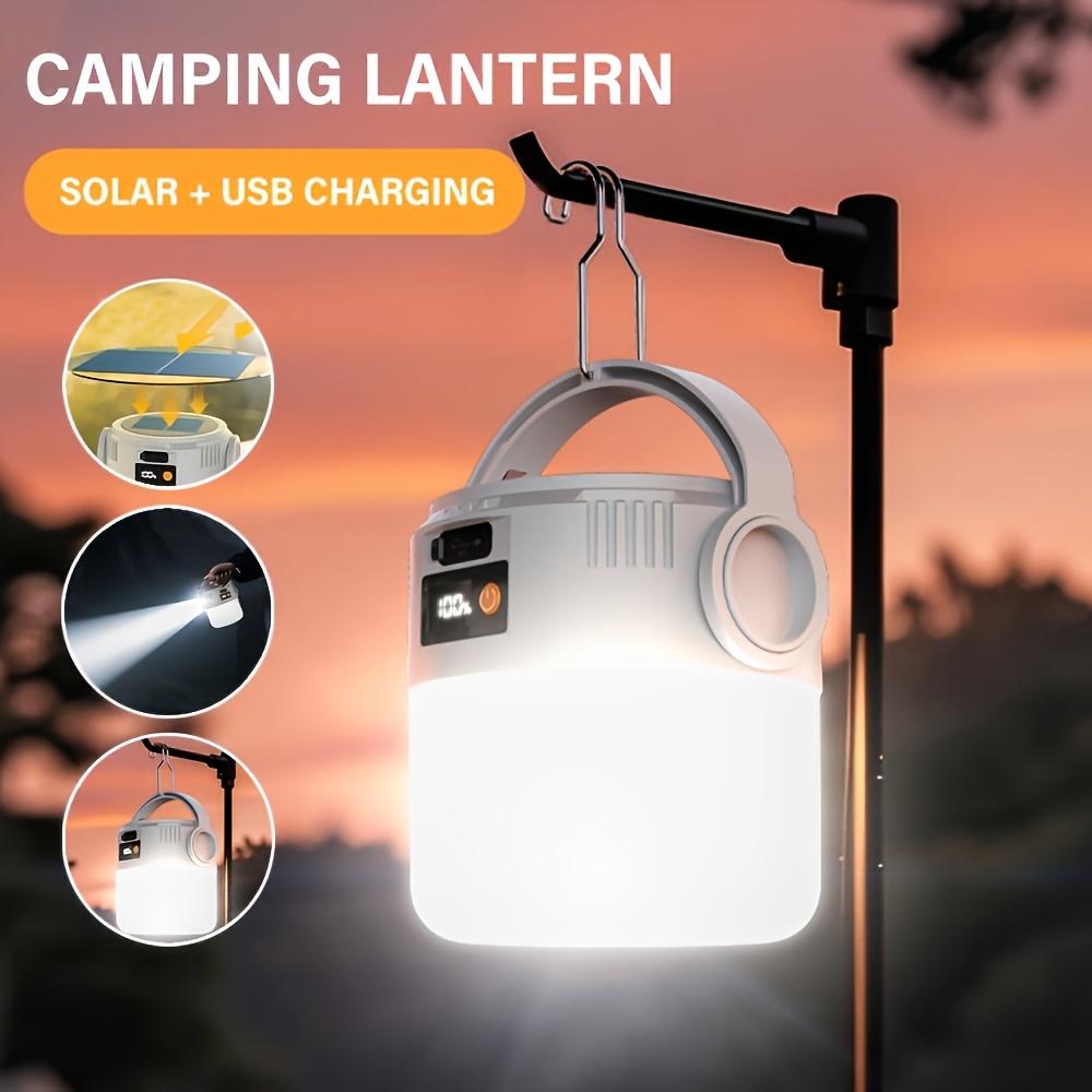 Ultra Bright Portable Solar Camping Light with Dual Light Sources, Portable and Rechargeable, Suitable for Tents, Hiking, and Emergency Situations