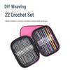 22-Piece Stainless Steel Aluminum Crochet Hook Set: Portable DIY Knitting Tools for Sweater Making